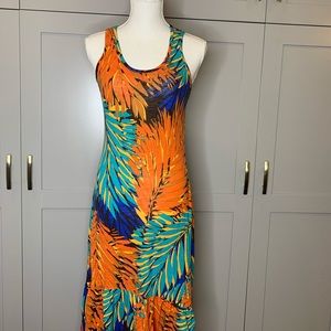 Tropical High Low Racerback Dress